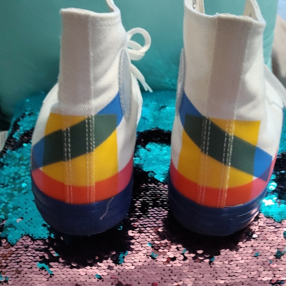 Converse White Multicolor Kids High-Tops - Picture 5 of 7
